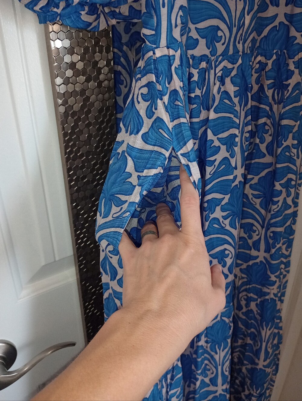 Tuckernuck Blue Geo Floral Cara Maxi Dress - Picture 8 of 11